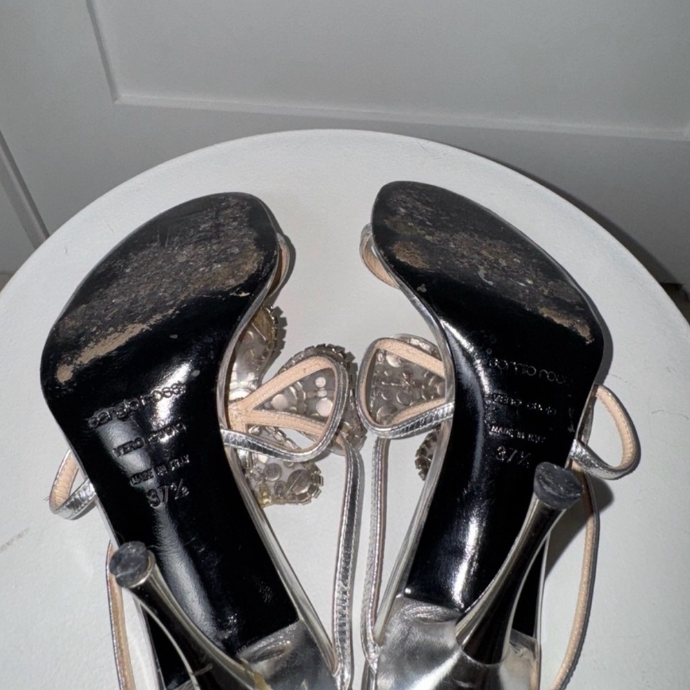 Sergio Rossi Florentine Dahlia Metallic Crystal Embellished Mules/ Size 7.5 - Picture 6 of 6